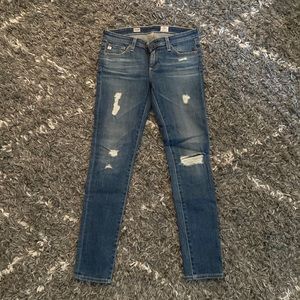 AG adriano goldschmied, distressed skinny jeans. Size 25, like new!
